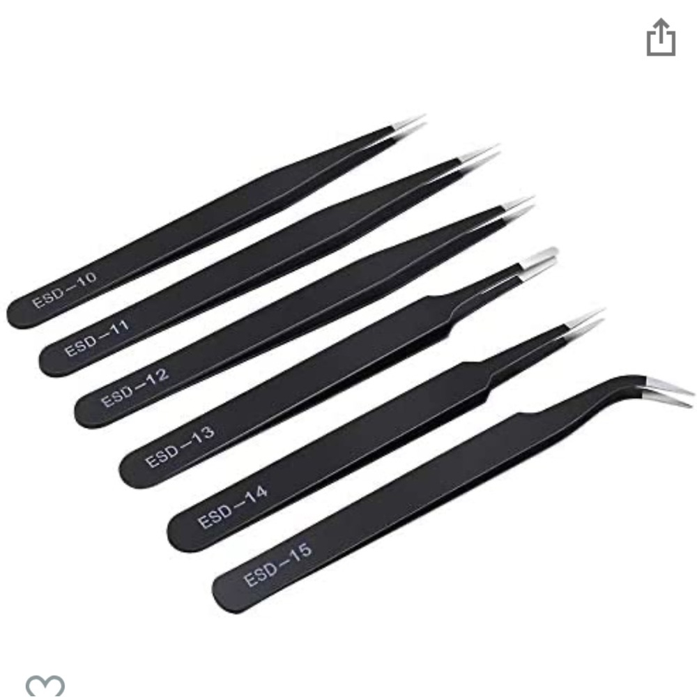 Lash Tweezers 6 piece set